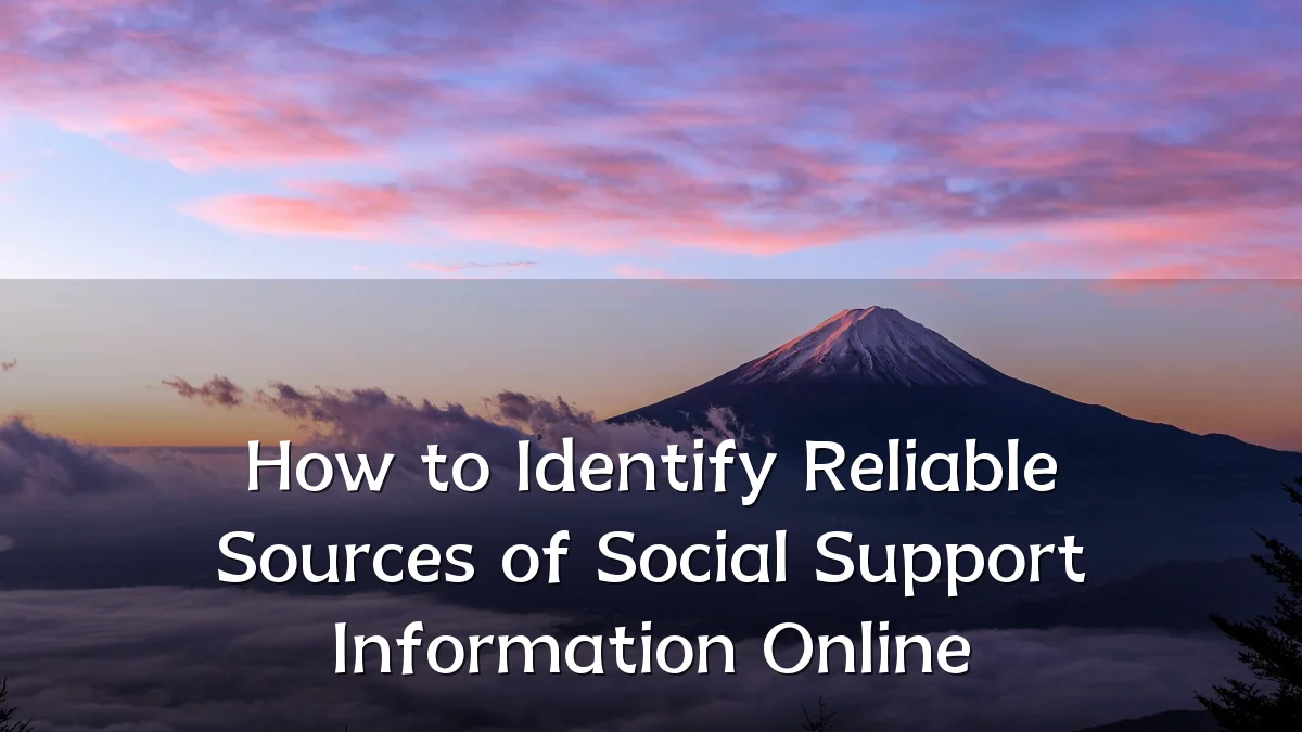 How to Identify Reliable Sources of Social Support Information Online